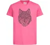 Детская футболка Wolf face curves Ярко-розовый фото