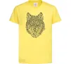 Детская футболка Wolf face curves Лимонный фото