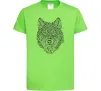 Детская футболка Wolf face curves Лаймовый фото