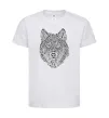 Детская футболка Wolf face curves Белый фото