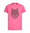 Детская футболка Wolf face curves Ярко-розовый фото