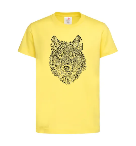 Детская футболка Wolf face curves Лимонный фото