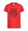 Детская футболка Wolf face curves Красный фото