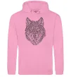 Чоловіча толстовка (худі) Wolf face curves Рожевий фото