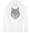 Чоловіча толстовка (худі) Wolf face curves Білий Чоловіча толстовка (худі) Wolf face curves Білий фото