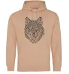 Чоловіча толстовка (худі) Wolf face curves Пісочний Чоловіча толстовка (худі) Wolf face curves Пісочний фото