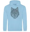 Чоловіча толстовка (худі) Wolf face curves Блакитний фото