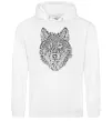 Женская толстовка (худи) Wolf face curves Белый Женская толстовка (худи) Wolf face curves Белый фото