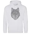 Женская толстовка (худи) Wolf face curves Серый меланж Женская толстовка (худи) Wolf face curves Серый меланж фото
