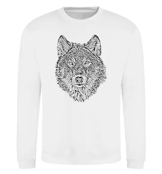 Свитшот Wolf face curves Белый фото