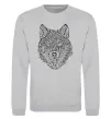 Свитшот Wolf face curves Серый меланж фото