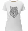 Женская премиум футболка Wolf face curves Белый фото