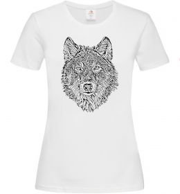 Женская футболка Wolf face curves