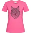 Женская футболка Wolf face curves Ярко-розовый фото