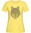 Женская футболка Wolf face curves Лимонный фото