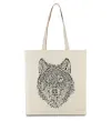 Эко-сумка Wolf face curves Бежевый фото