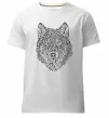 Мужская премиум футболка Wolf face curves Белый Мужская премиум футболка Wolf face curves Белый фото