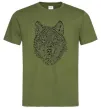 Чоловіча футболка Wolf face curves Оливковий Чоловіча футболка Wolf face curves Оливковий фото