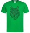 Чоловіча футболка Wolf face curves Зелений Чоловіча футболка Wolf face curves Зелений фото