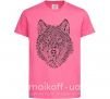 Детская футболка Wolf face curves Ярко-розовый фото