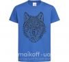 Детская футболка Wolf face curves Ярко-синий фото
