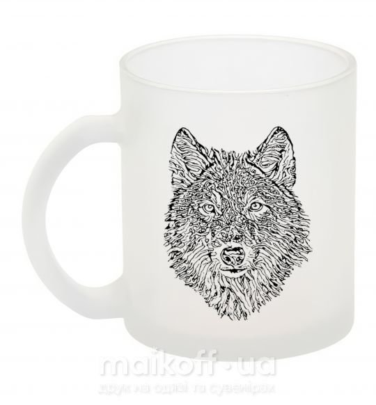 Чашка стеклянная Wolf face curves Фроузен фото