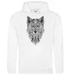 Женская толстовка (худи) Wolf etnic Белый фото