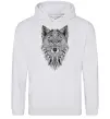 Женская толстовка (худи) Wolf etnic Серый меланж фото