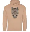Женская толстовка (худи) Wolf etnic Песочный фото
