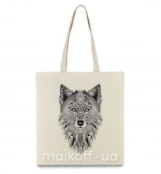 Эко-сумка Wolf etnic Бежевый фото