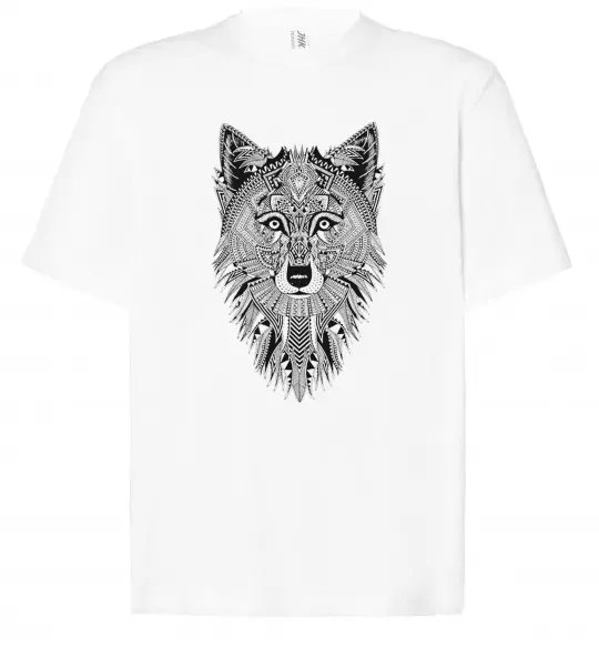 Футболка Оверсайз Wolf etnic Білий фото