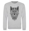 Свитшот Wolf etnic Серый меланж фото