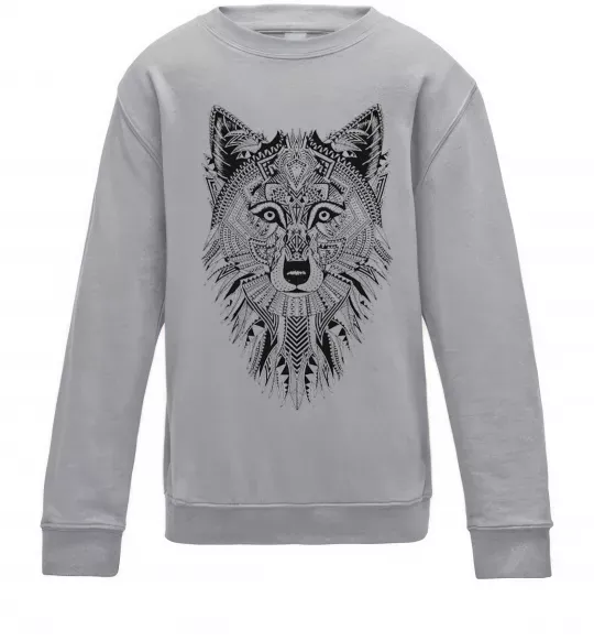 Дитячий світшот Wolf etnic Сірий меланж фото