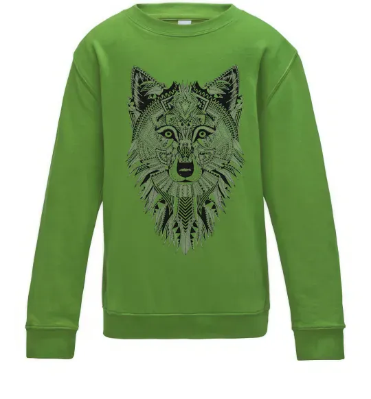 Дитячий світшот Wolf etnic Лаймовий фото