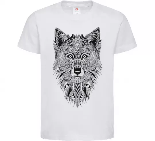 Дитяча футболка Wolf etnic Білий фото