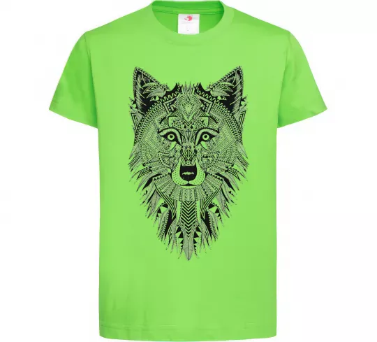 Дитяча футболка Wolf etnic Лаймовий фото