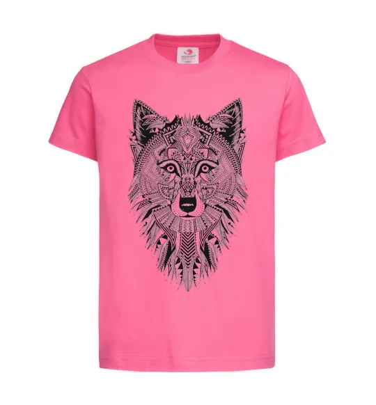 Детская футболка Wolf etnic Ярко-розовый фото