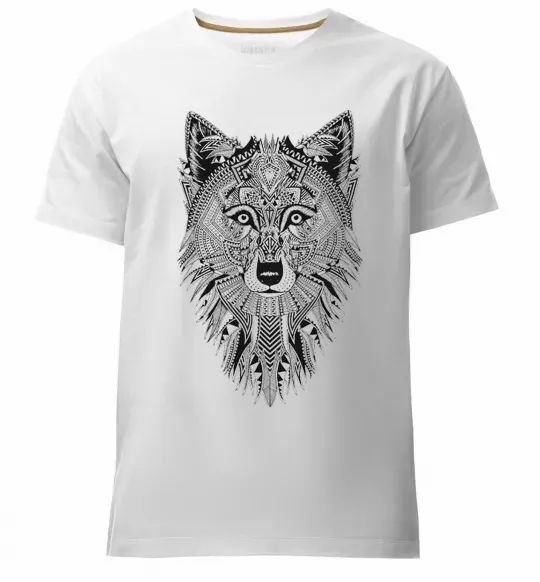 Чоловіча преміум футболка Wolf etnic Білий фото