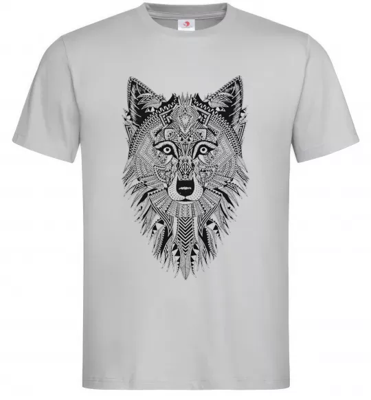 Мужская футболка Wolf etnic Серый фото