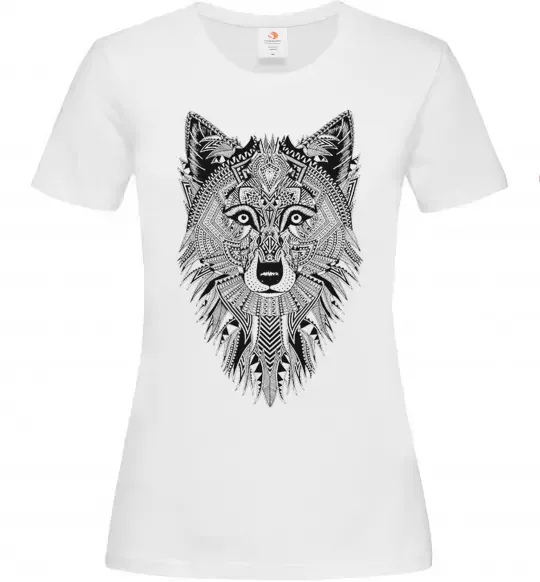 Женская футболка Wolf etnic Белый фото