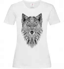 Женская футболка Вовк голова Черный фото