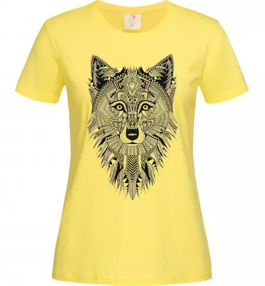 Женская футболка Wolf etnic Лимонный фото