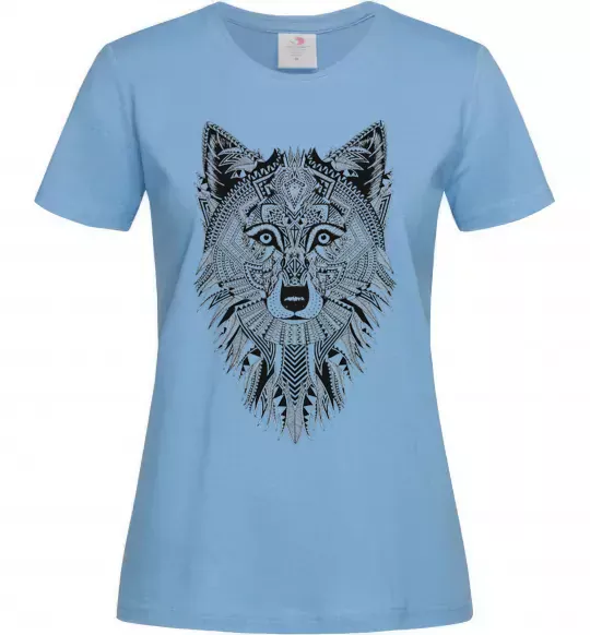 Женская футболка Wolf etnic Голубой фото