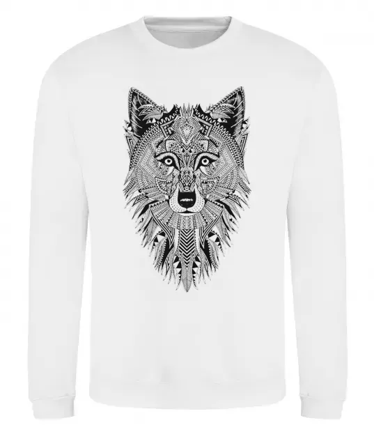 Свитшот Wolf etnic Белый фото