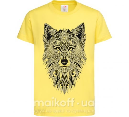 Детская футболка Wolf etnic Лимонный фото