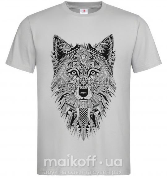 Мужская футболка Wolf etnic Серый фото