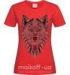 Женская футболка Wolf etnic Красный фото