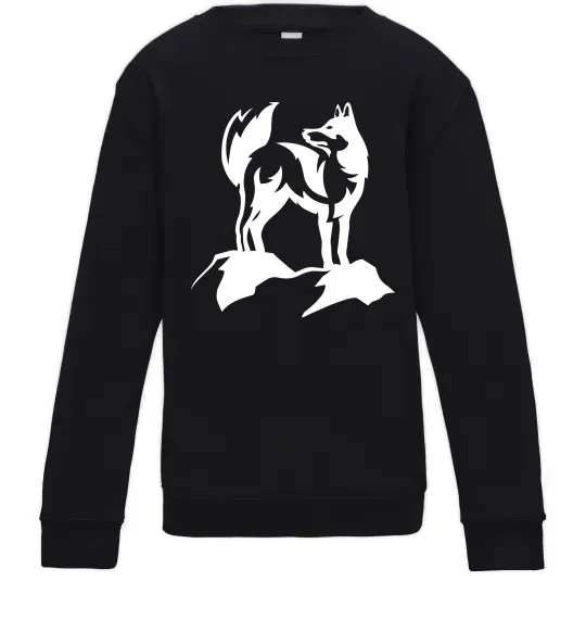 Дитячий світшот Mountain wolf Чорний фото