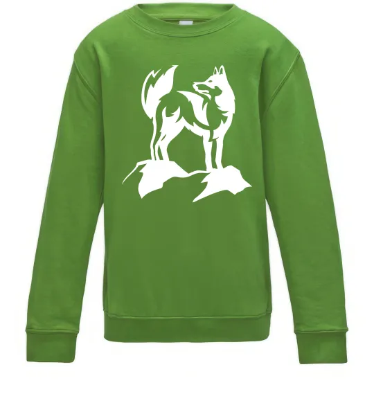 Дитячий світшот Mountain wolf Лаймовий фото