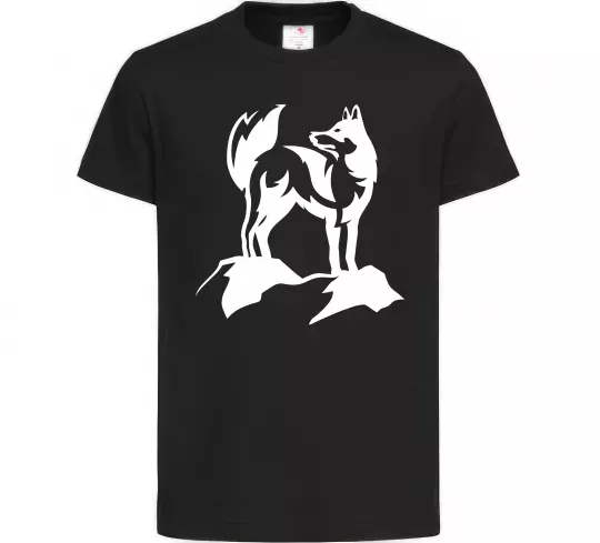 Дитяча футболка Mountain wolf Чорний фото